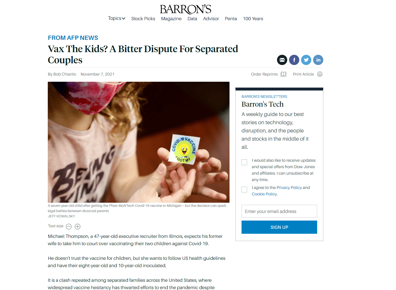 PRESS: Vax The Kids? A Bitter Dispute For Separated Couples 1 PRESS: Vax The Kids? A Bitter Dispute For Separated Couples